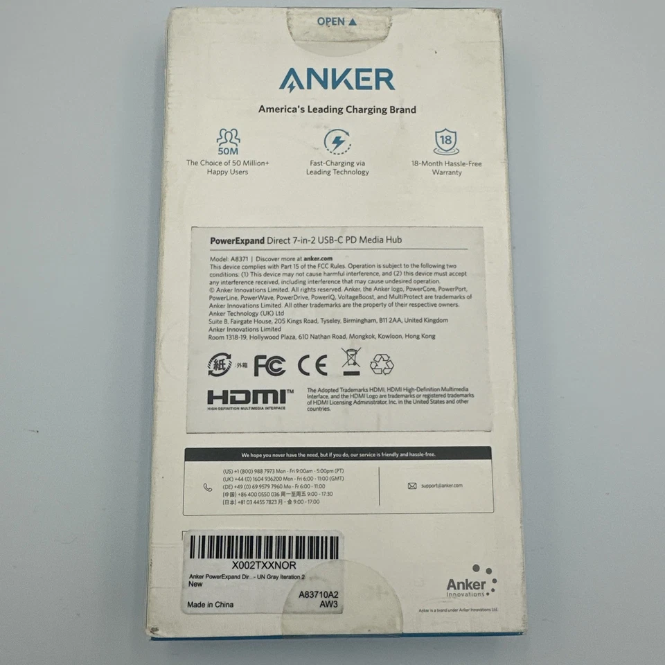 Anker - USB-C PD Media Hub Adapter - Power Expand - Gray - NEW - Image 2 of 4
