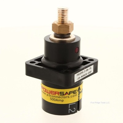 Phase 3 Powersafe SPS-2-BK-T5 Panel Mount Source Line 2 Black 500A Connector