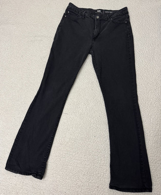 Lee Riders Women's Mid-Rise Bootcut Black Stretch 5-Pocket Jeans Size 14M