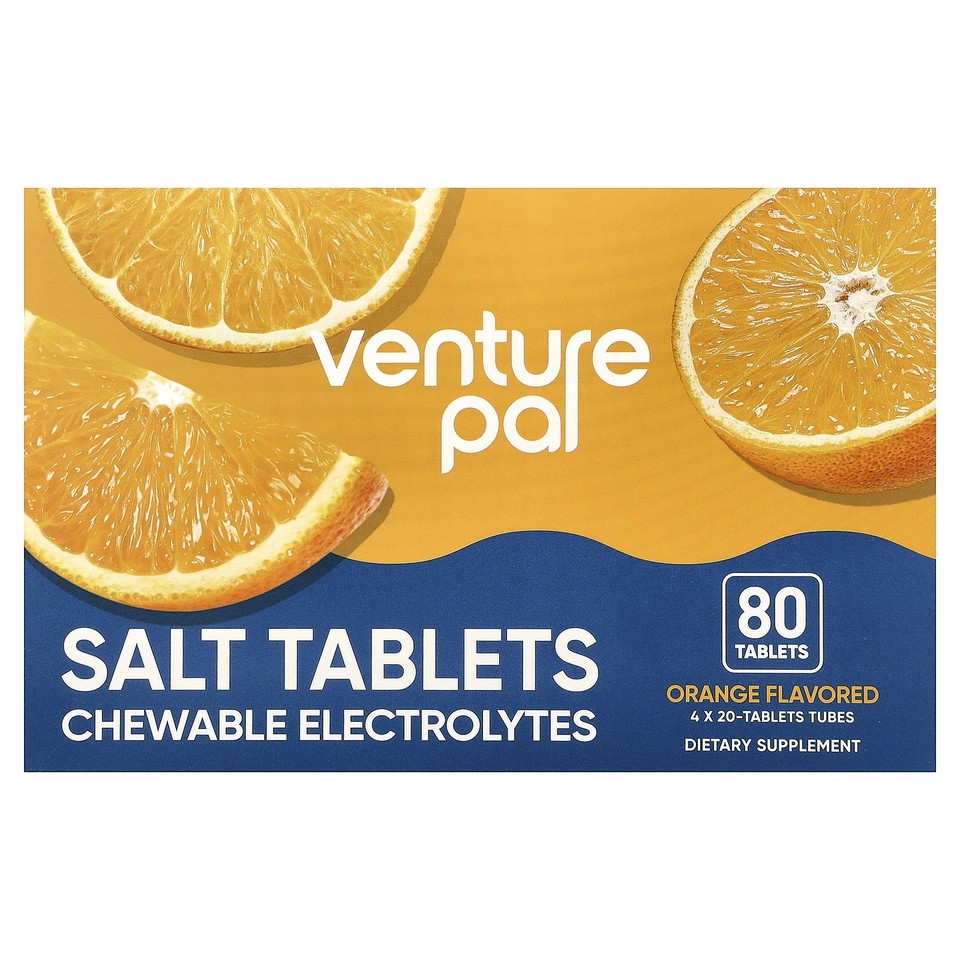 Salt Tablets Chewable Electrolytes, Orange, 80 Tablets
