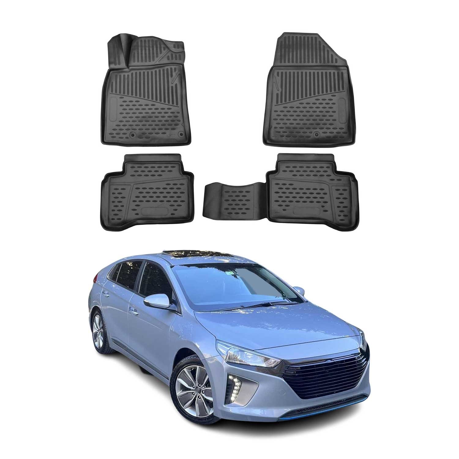 Tapis de sol Hyundai Ioniq 2017-2022 caoutchouc noir auto sur mesure