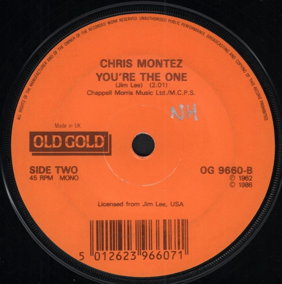 Chris Montez Let's Dance 7" vinyl UK Old Gold 1986 in company sleeve - writing - Image 3 of 3