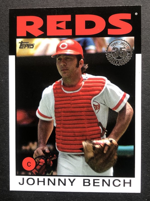 Johnny Bench 2021 Topps Baseball 1986 35th Anniversary Card #86B-49 Reds MLB
