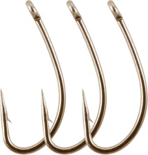Dr.Fish 100 Pack Nyphm Fly Hooks Curved Shank Tying Short #18, Gold 