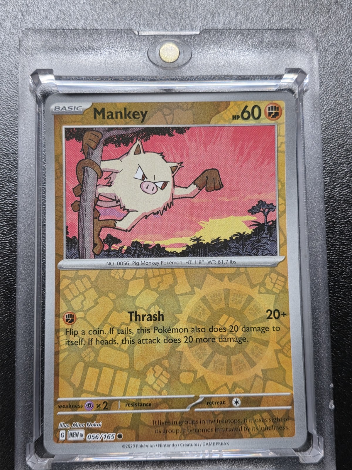 Mankey RARE REVERSE HOLO FOIL  POKÉMON TRADING CARD TCG  MINT