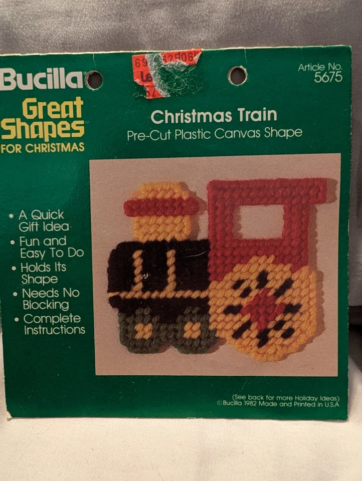 Bucilla Pre-Cut Plastic Canvas Shapes 'Bell, Christmas Train' (Brand New) - Image 2 of 4