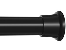 Black Shower Curtain Rod 32-76 Inches 7/8 Inch Diameter 1 Pack