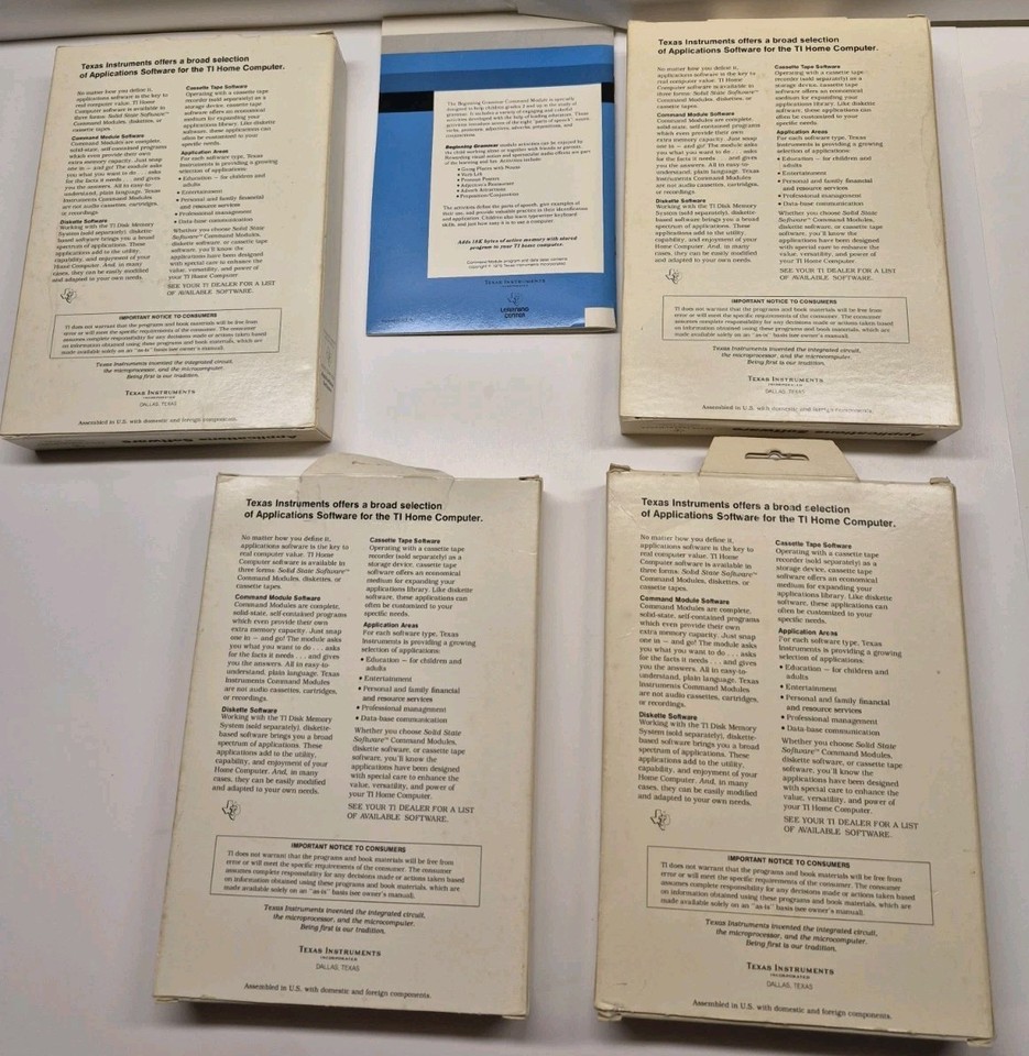 Texas Instruments TI-99/4A Computer Bundle: Computer/AC Adap./RF Mod ...