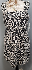 Adrianna Papell Scallop Edged Short Dress Womens 8 Multi Abstract Print Back Zip