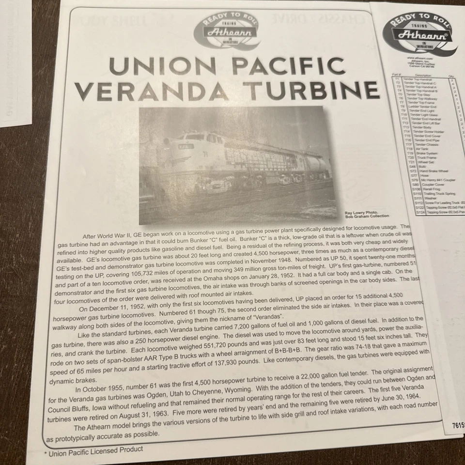 Turbina de gas Athearn Union Pacific #65 Foto 3 de 4