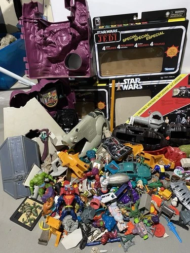 1970s 1980s 1990s HUGE LOT of Vintage Toy Parts Accessories Star Wars MOTU Food