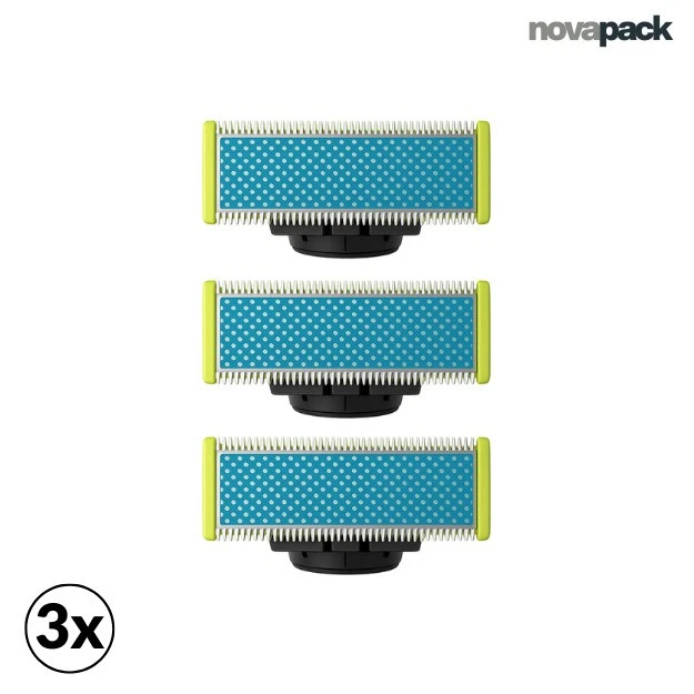 NOVABLADE 3x Ersatzklinge für Philips OneBlade SkinProtect Rasier Klinge QP2520/QP2530