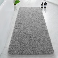 Luxury Long Bathroom Runner Rug, Non Slip Bath Mat, 24x54 Inch Grey