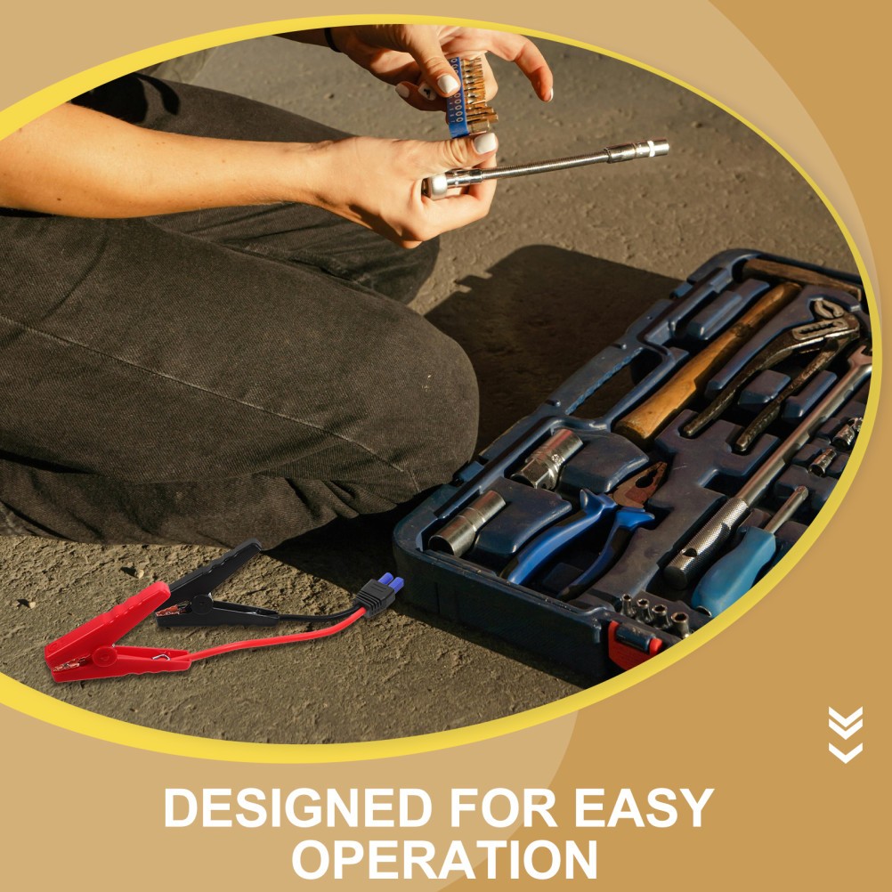 Car Jump Starter Cable Kit with Clips for Battery and Emergency Power Needs
