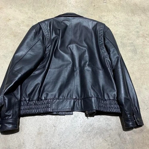 Vintage Charles Klein 90s Leather Bomber Jacket Size L image 8