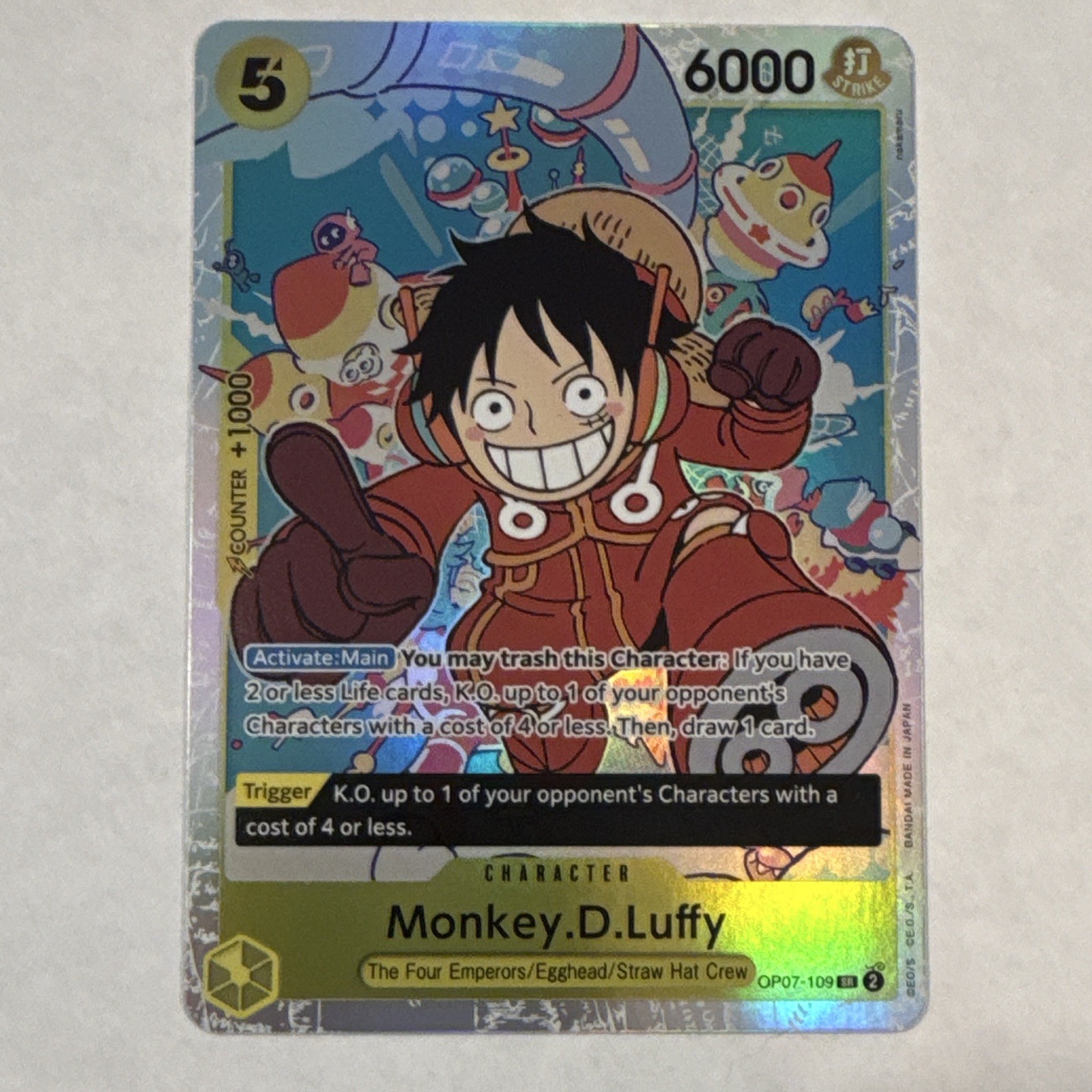 Bandai One Piece Monkey.D.Luffy OP07-109 Super Rare English
