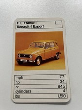 Ace Trump Card Game-Cars Renault 4 Export 1970's