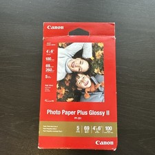 Canon Pixma Photo Paper Plus Glossy II PP-201 100 Sheets 4" x 6" 69 lbs