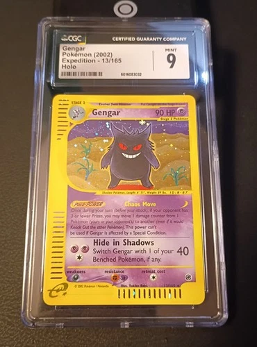 CGC 9 MINT Gengar 13/165 Expedition Holo Swirl Pokemon Card