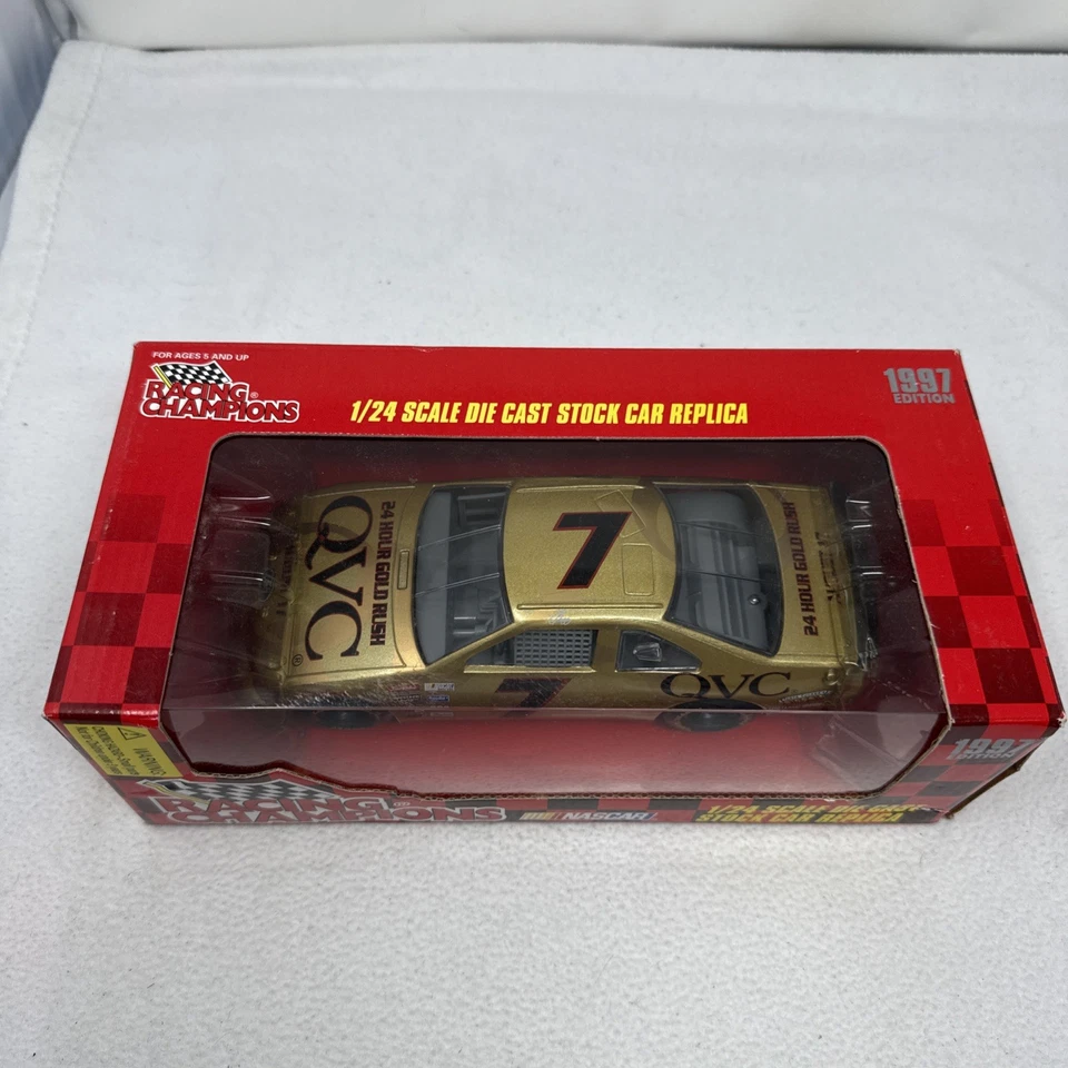 Geoff Bodine Die Cast 1997 Racing Champions #7 QVC Gold Rush escala 1/24 NASCAR Foto 3 de 4