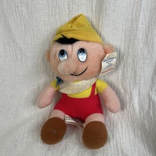 Vintage Walt Disney's Pinocchio Plush 7" Stuffed Toy Animated Classic Film Tag