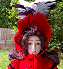 Franklin Heirloom Porcelain Victorian Doll Little Women Jo 17 Tall w/ stand