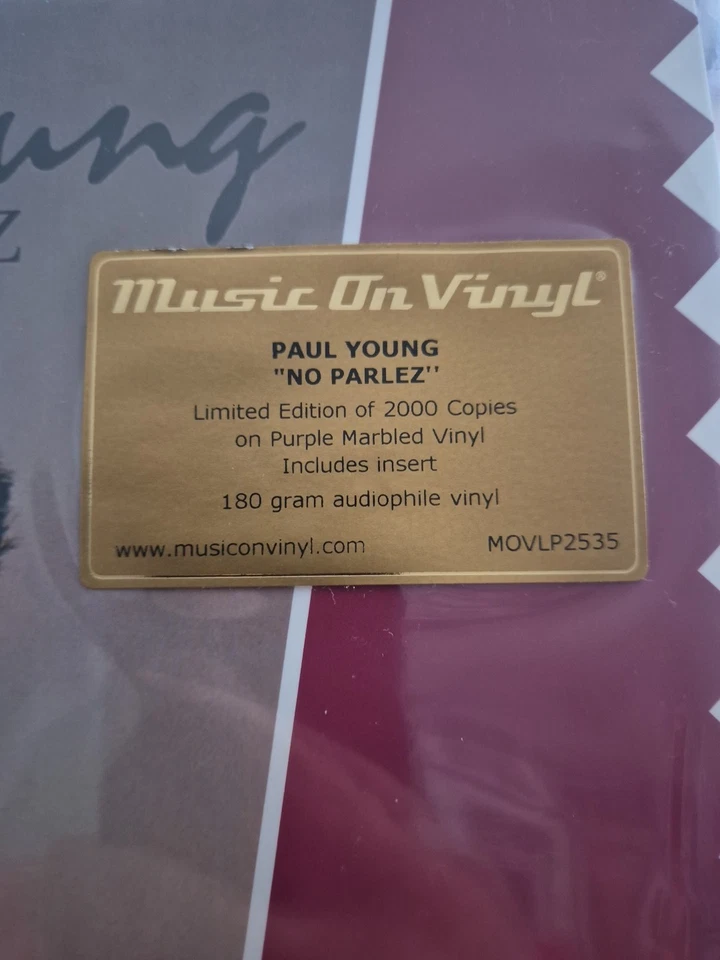 PAUL YOUNG - NO PARLEZ - LTD. PURPLE MARBLED VINYL - 389/2000 - SEALED - Bild 2 von 4
