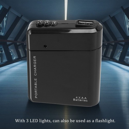 Noir 4X Batterie AA Portable Urgence USB pour Téléphone Portable G1K86538 - Photo 8 sur 8