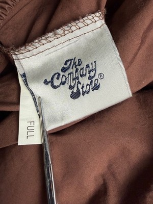 The Company Store Full Fitted  100% Cotton Sheet Chocolate Brown Percale Unused