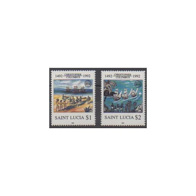 Sainte-Lucie - 1992 - No 979/980 - Christophe Colomb - Photo 1/1