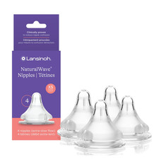 Naturalwave Baby Bottle Nipples, Extra Slow Flow, Size XS, 0 Months, 4 Count 10