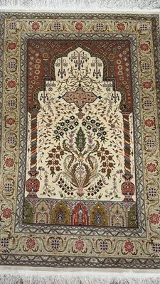 Hereke 100% Seide auf Seide Signiert Perser Teppich Orientteppich 1,04 X 0,68 - Bild 1 von 4