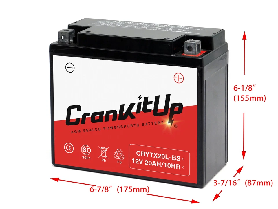 YTX20L-BS GYZ20L GYZ20HL YB18L-A YB16HL-A-CX Moto 12V AGM GEL Batería 20Ah Foto 2 de 2