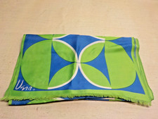Vintage Vera Newmann Rectangular Women Blue/Green/White Rectangular Scarf