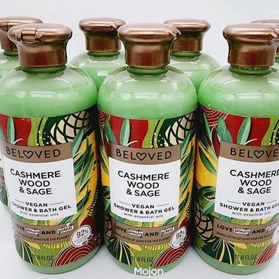 Lot Of 6 Beloved Cashmere Wood & Sage Vegan Shower & Bath Gel, 11.8 Oz new