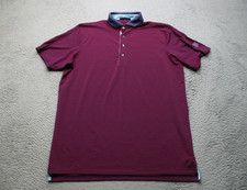 Greyson Polo Shirt Mens Large Purple Navy Stripe Golf Performance Top Casual