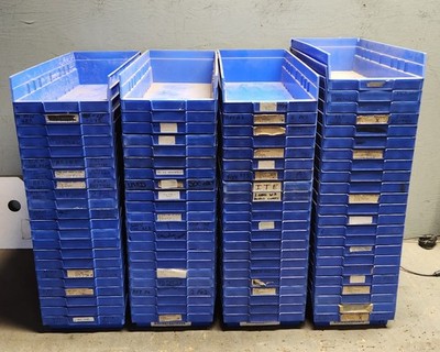(Lot of 5) Akro Mils 30-158 Storage Bin Blue L: 17 7/8'' W: 8 3/8'' H: 4'' 30158