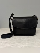 Vintage Coach Equestrian Large Flap Bag 9807 in Navy Leather Brass Hardware