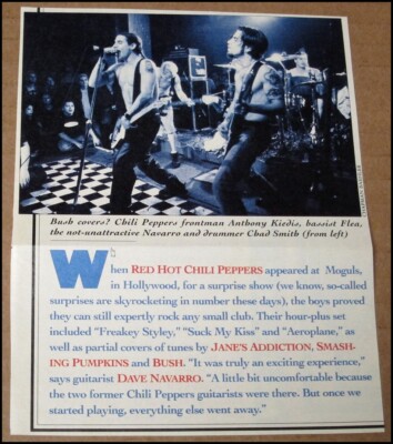1996 Red Hot Chili Peppers Anthony Kiedis Dave Navarro Flea RS Photo Clipping