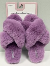 Cupcakes and Cashmere FUZZY Super Soft Faux Fur Women  s Slippers. Size XL