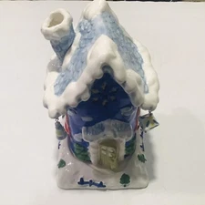 Candle Christmas House Tea Light Home Porcelain