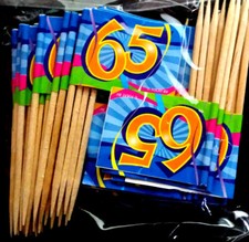 Party Picker 65  Geburtstag  Jubiläum  50 Stk  Deko  Fingerfood  Neu