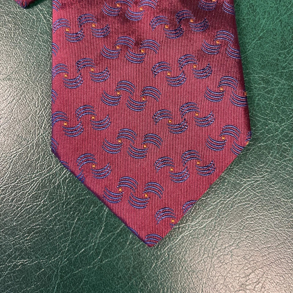 Barneys New York шелковый галстук мульберия темно-синий узор сделано в Италии  - Изображение 2 из 4