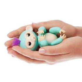 Fingerlings Zoe Interactive Pet Baby Monkey Toy Teal w/ Purple Hair WowWee