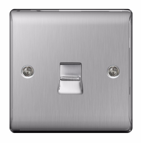 BG Nexus Brushed Steel Switches & Sockets Full Range Satin Chrome Grey Inserts - Picture 50 of 91