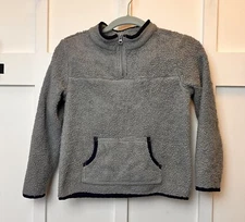 Boys Size 7 Lightening Bug Gray Quarter Zip Pullover Jacket Pocket Jumper School