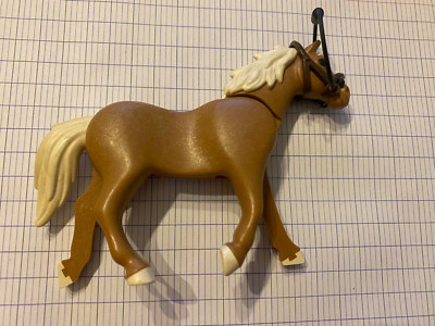 Cheval Playmobil Haflinger - Figurine Occasion - Réf. Possibles 30662822, 5624, 6426, 70166, 70364 - Avec Licol