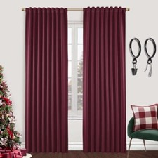 Red Living Room Curtains 96 Inches Long 2 52"W x 96"L Pack of 2 Burgundy Red