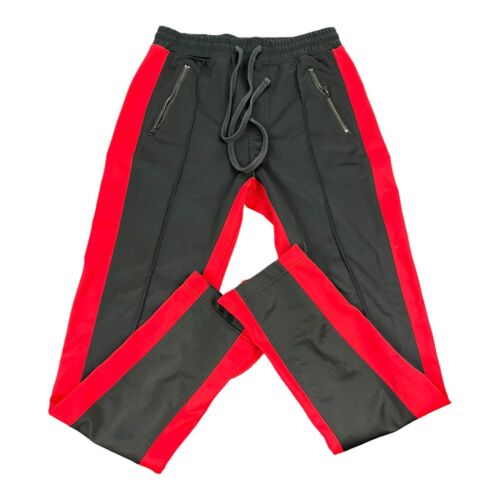 Ninth Hall Jogger Sweatpants Black Red Pockets Drawstrings Zip Ankle Mens Medium - Picture 2 of 8