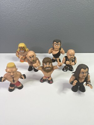 Funko WWE Minis Lot of 7 Legends Wrestling Warrior Lesnar Taker Austin Figures